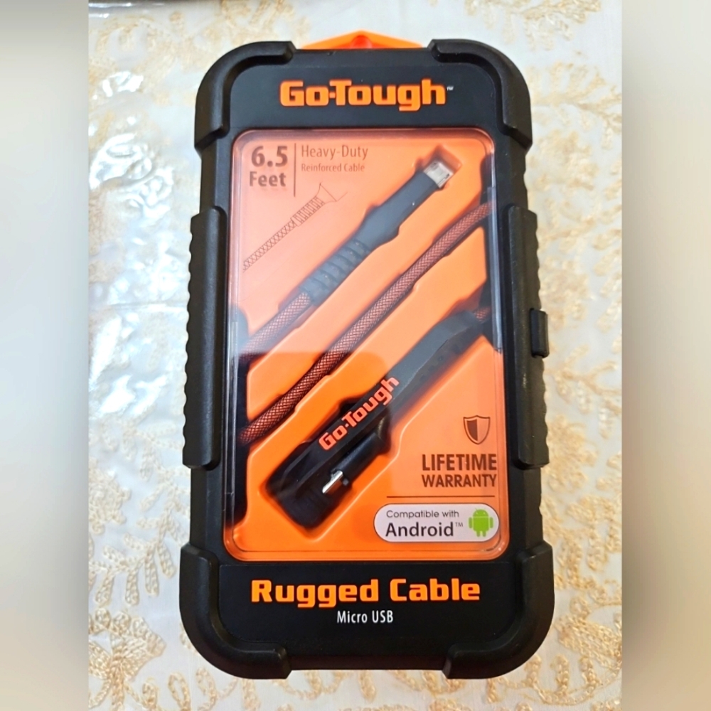 GoTough Micro USB Sync & Charge Rugged Cable 6.5 ft.L, Heavy Duty GT4100 Android